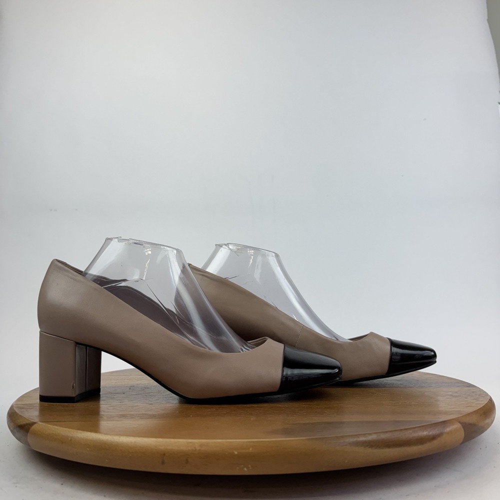 New Womens Bandolino Candy Nude Faux Leather Formal Cap Toe Pumps Size 11 M NWOB
